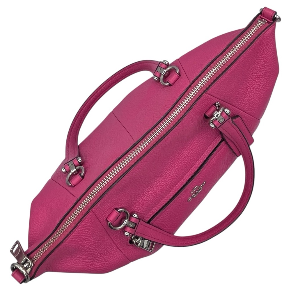 Coach Prairie Fuchsia Barbie Hot Pink Crossbody Top Handle Satchel Bag Purse - Picture 5 of 10